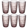 Komplet szklanek wysokich LEAVES COLOR 390ml 6 sztuk różowe